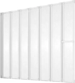 Mur De Bain Schulte 7 Parties - 159x140cm - Blanc - Verre De Sécurité Transparent Transparent Avec Décor à Rayures