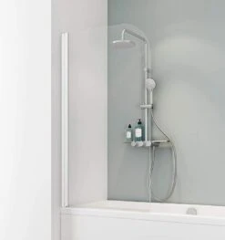 Paroi De Bain Schulte 1 élément - 80 X 140cm - Profil Blanc - Verre De Sécurité Transparent - Nano - D1650- F 04 500