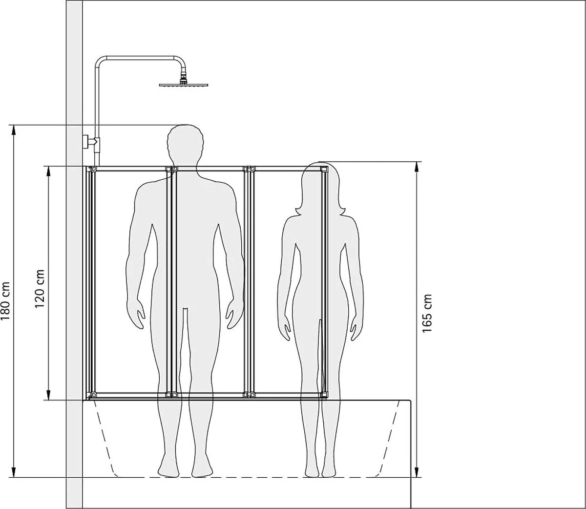 Paroi De Baignoire Schulte En 3 Parties, 100 X 127 Cm, Pare-baignoire En Verre Transparent Et Profilé En Aluminium Mat - Image 4