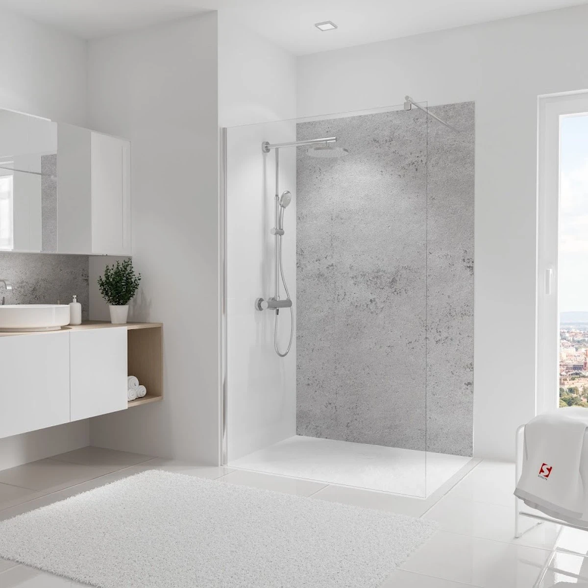 Schulte DecoDesign, Paroi Arrière De Douche En Decor Stone Grey 602, Taille 120x210 Cm, EP1902221 602 / D1902221 602