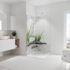 Schulte DecoDesign, 2 Parois Arrière De Douche Dans Un Angle, Photo : ZEN Stone-grass 634, Taille 2 X 90x210 Cm, EP1900922 634 / D1900922 634