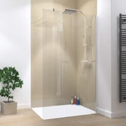 Schulte D44140 41 50, Douche à L'italienne, Cabine De Douche MasterClass Walk In M8, 140 X 200 Cm, Verre De Sécurité 8 Mm, Verre Clair, Aspect Chromé, Montage Sur Receveur De Douche Ou Carrelage Possible