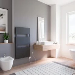 Schulte TURIN - Radiateur Design électrique - 60 X 114 Cm - Anthracite - Sèche Serviettes - Résistance Type 3 Droit - 600 Watt - H113560-E3R 57