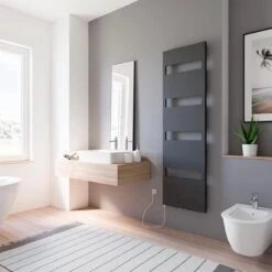 Schulte TURIN - Radiateur électrique Design - 60 X 170 Cm - Anthracite - Sèche Serviettes - élément Chauffant Type 1 Gauche - 600 Watt - H170060-E1L 57