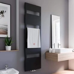 Radiateur à Panneaux Schulte Turin 60 X 170 Cm, 691 Watt, Couleur : ANTHRACITE, EP170060 57, Radiateur Pour La Salle De Bain Ou La Cuisine Ou Une Autre Pièce De La Maison
