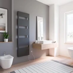 Schulte TURIN - Radiateur Design électrique - 60 X 170 Cm - Anthracite - Sèche Serviettes - Résistance Type 1 Droit - 600 Watt - H170060-E1R 57