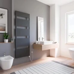 Schulte TURIN - Radiateur Design électrique - 60 X 170 Cm - Anthracite - Sèche Serviettes - élément Chauffant Type 5 Gauche - 600 Watt - H170060-E5R 57