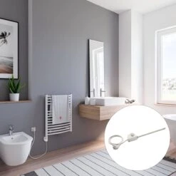 Schulte EUROPA - Radiateur électrique Design - 50 X 70 Cm - Blanc - Sèche Serviettes - Résistance Type 3 Gauche - Régulateur De Chaleur - 300 Watt - H280695-E3L 04