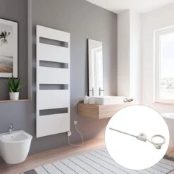 Schulte TURIN - Radiateur électrique Design - 60 X 170 Cm - Blanc - Sèche Serviettes - Résistance Type 3 Droit - 600 Watt - H170060-E3R 04