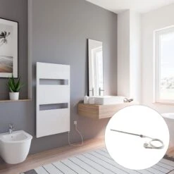 Schulte TURIN - Radiateur Design électrique - 60 X 114 Cm - Blanc - Sèche Serviettes - Résistance Type 1 Droit - 600 Watt - H113560-E1R 04