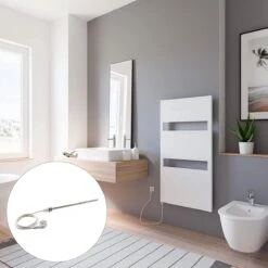 Schulte TURIN - Radiateur électrique Design - 60 X 114 Cm - Blanc - Sèche Serviettes - élément Chauffant Type 1 Gauche - 600 Watt - H113560-E1L 04