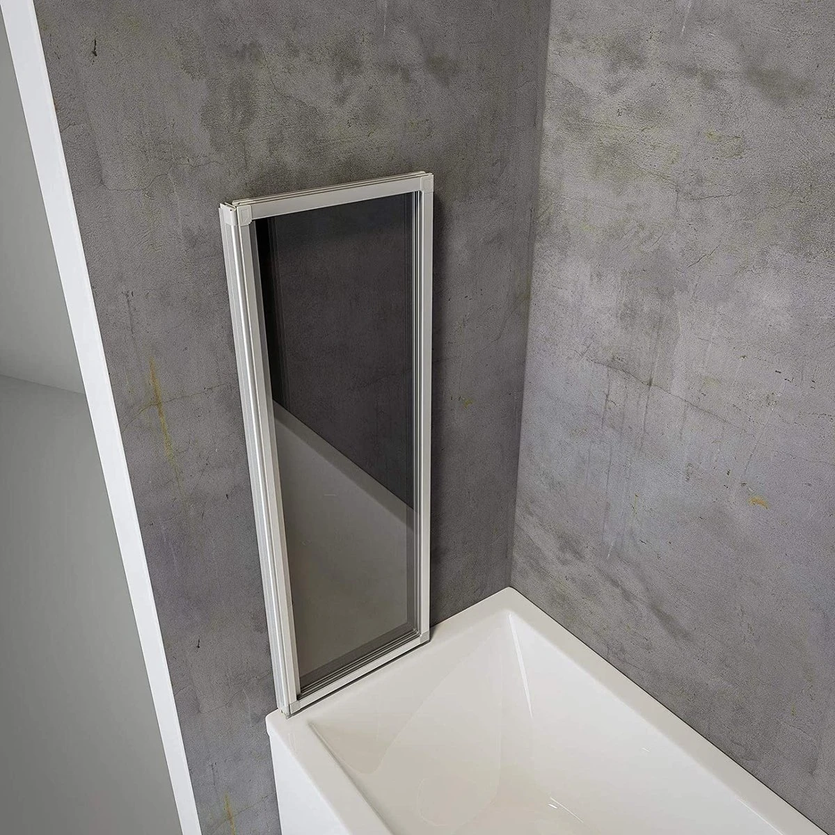 Paroi De Baignoire Schulte En 3 Parties, 100 X 127 Cm, Pare-baignoire En Verre Transparent Et Profilé En Aluminium Mat - Image 2