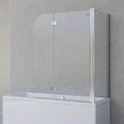 Paroi De Bain Schulte 2 Pièces - Largeur 112 Cm - Hauteur 142 Cm - Y Compris Paroi Latérale Pour Une Baignoire D'environ 70 Cm - Verre De Sécurité 5 Mm - Chrome
