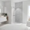 Schulte DecoDesign, Paroi Arrière De Douche En Pierre Softtouch Gris Béton 881, Taille 100x255 Cm, EP19010254 881 / D19010254 881