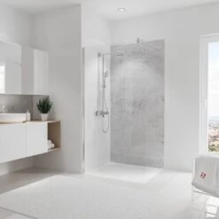 Schulte DecoDesign, Paroi Arrière De Douche En Gris Pierre Brillant 702, Taille 100x210 Cm, EP19010213 702 / D19010213 702