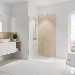 Schulte DecoDesign, Paroi Arrière De Douche En Decor Calcaire Clair 604, Taille 100x210 Cm, EP1901021 604 / D1901021 604