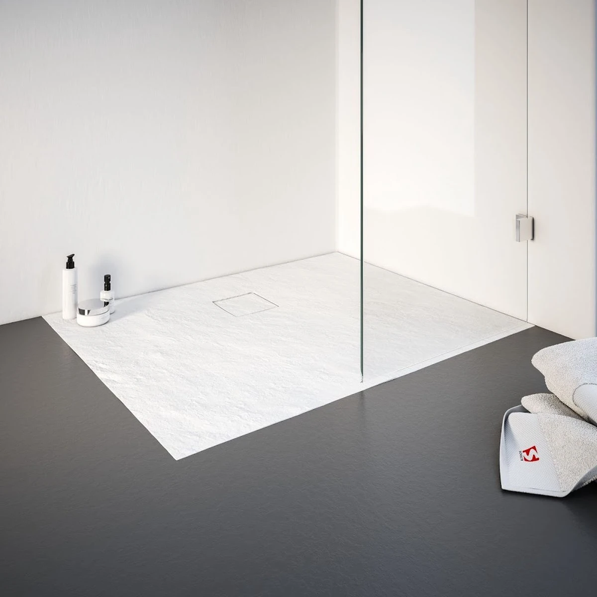 Receveur De Douche Schulte 90x120x4 Cm Aspect Pierre Marbre Minéral Blanc, Avec Vidage, EP216912-04