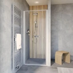 Porte De Douche Schulte D515106 TREND 2.0, Porte Battante 90 X 200 Cm, Profil MAT ALUMINIUM - Verre De Sécurité Transparent