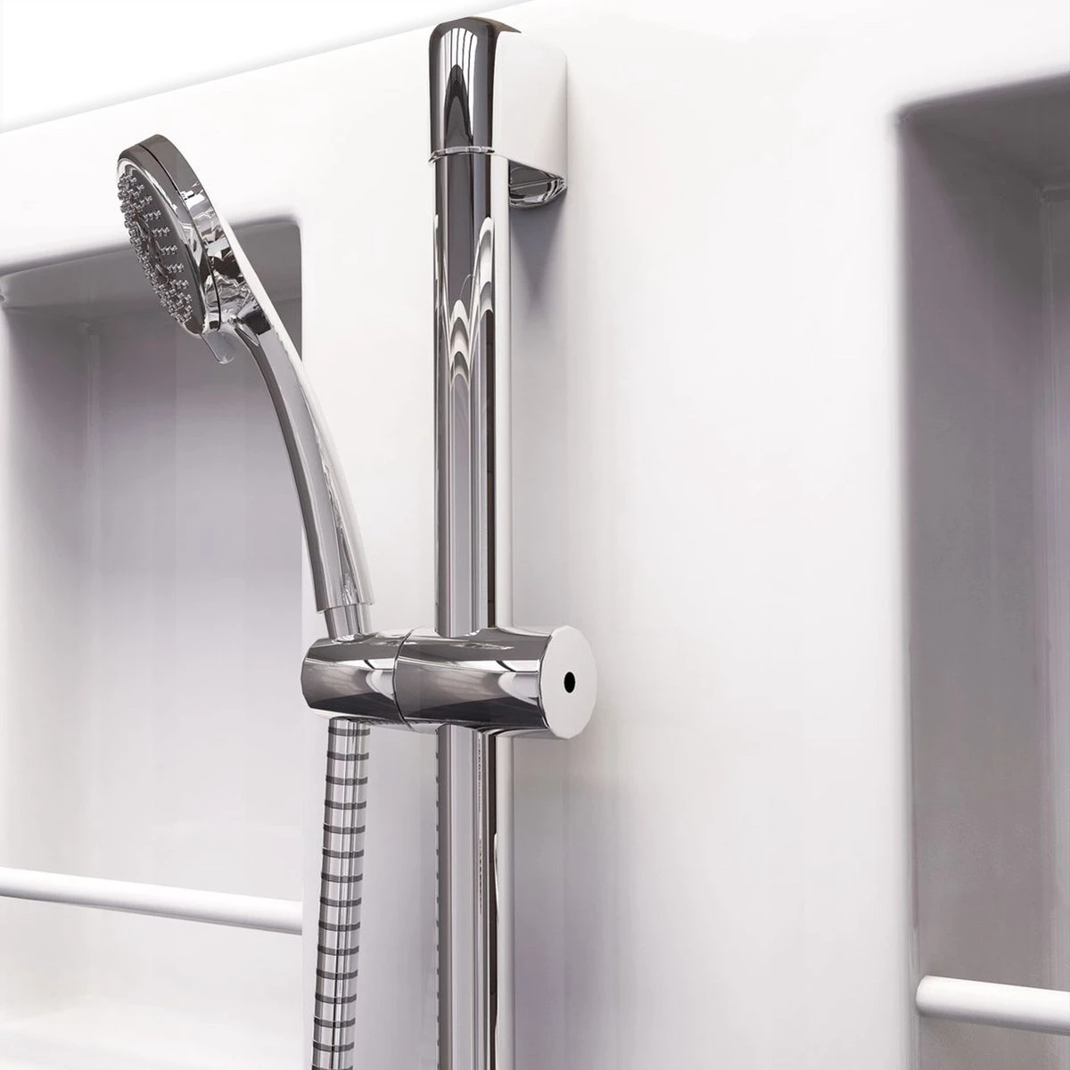 SchulteSchulte Juist - Cabine De Douche Fermée - 80x80x210 Cm - Couleur De Profil Blanc - Verre De Sécurité Transparent - Ensemble De Douche - Pommeau De Douche Réglable - Image 5