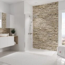 Schulte DecoDesign, Paroi Arrière De Douche En Decor Stone Clear 606, Taille 150x255 Cm, EP1901525 606 / D1901525 606