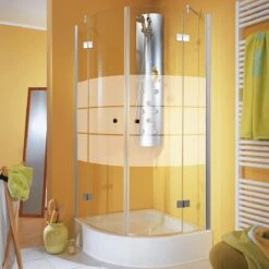 Cabine De Douche Schulte Quart De Rond 90x90x190 Cm A794 41 310, RevĂȘtement Nano Fixil, Verre SĂ©curit Avec DĂ©cor Verre Depoli Light Et ProfilĂ© ChromĂ©