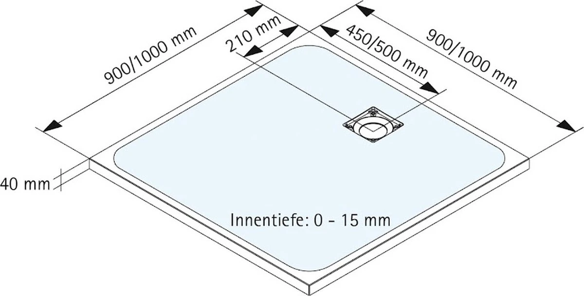 Receveur De Douche Schulte 90x90x4 Cm Aspect Pierre Marbre Minéral Anthracite, Avec Garniture De Vidage, EP216090-57 - Image 3