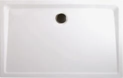 Receveur De Douche Schulte, 80x100 Cm, Rectangulaire Et Extra-plat 3,5 Cm, Acrylique Sanitaire Blanc Alpin, Avec Bonde Et Pieds