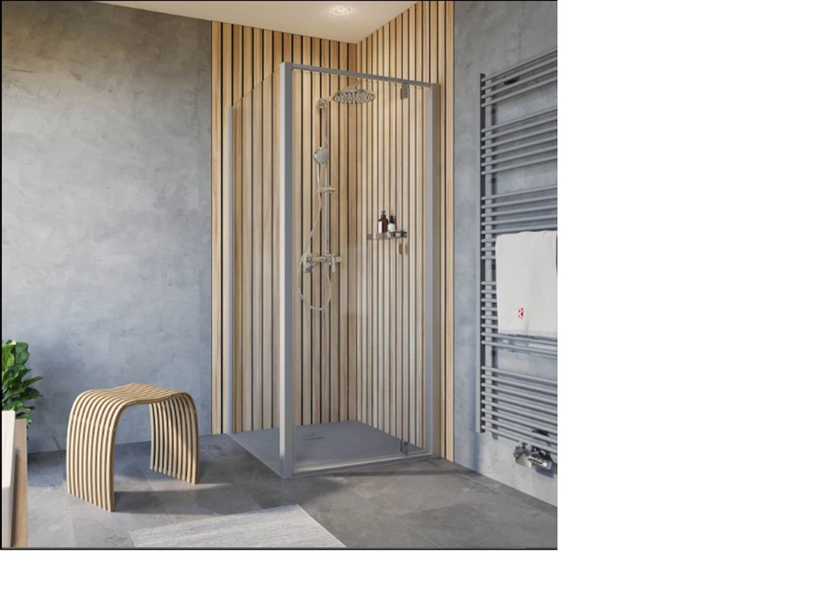 Cabine De Douche Schulte D515206 TREND 2.0, Porte Tournante Avec Paroi Latérale 90 X 90 X 200 Cm, Profil MAT ALUMINIUM - Verre De Sécurité Transparent - Image 4