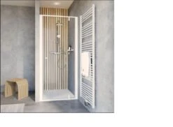 Porte De Douche Schulte D515106 TREND 2.0, Porte Battante 90 X 200 Cm - Profil BLANC MAT - Verre De Sécurité Transparent