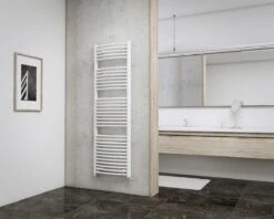 Schulte EP3516050 04 Radiateur Design 50 X 157 Cm Munich Rond Incurvé, 752 Watt, Blanc Alpin, Radiateur Pour La Salle De Bain.