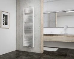 Radiateur Design Schulte EP16050-M 04 50 X 157 Cm, Munich Avec Raccord Central Inférieur, 771 Watt, Blanc Alpin, Radiateur Pour La Salle De Bain