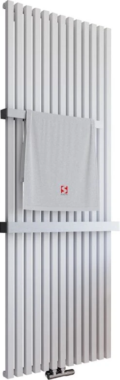 Radiateur Design Schulte LYON 46 X 180 Cm, Pour Beaucoup De Puissance, 1112 Watt, Blanc Alpin, EP039020 04, Un Porte-serviettes Adapté Peut être Commandé En Option