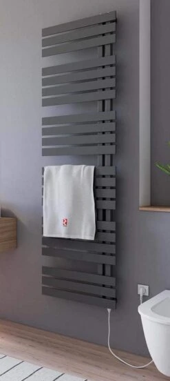 Schulte BREDA - Radiateur Design électrique - 60 X 169 Cm - Anthracite - Sèche Serviettes - Résistance Type 1 Droite - 900 Watt - H02416960-E1R 57