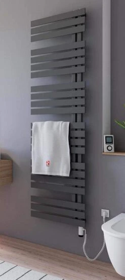 Schulte BREDA - Radiateur électrique Design - 60 X 169 Cm - Anthracite - Sèche Serviettes - Résistance Type 5 Droit - 800 Watt - H02416960-E5R 57