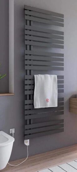 Schulte BREDA - Radiateur électrique Design - 60 X 169 Cm - Anthracite - Sèche Serviettes - élément Chauffant Gauche - Régulateur De Chaleur Type 3 - 900 Watt - H02416960-E3L 57