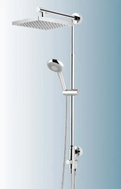 Schulte Douchemaster Rain Classic, Système De Douche Avec Interrupteur De Pomme De Douche à Main, La Douche à Effet Pluie A Une Pomme De Douche Carrée, Le Système De Douche Est En Laiton Chromé, D9631