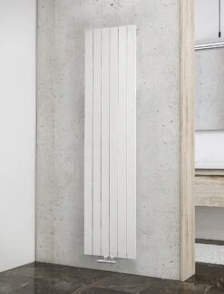 Radiateur à Lattes Schulte Aachen, 60 X 200 Cm, 1389 Watt, Blanc Alpin, Radiateur Pour La Salle De Bain, 8 Lattes, Avec Raccordement Inférieur Au Milieu, EP3320061-M 04, Porte-serviettes Assorti Disponible En Option