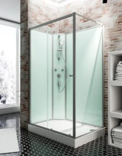 Schulte Ibiza - Cabine De Douche Fermée - Type Gauche - 80x120x204 Cm - Profilé En Aluminium - Verre De Sécurité Transparent - Mitigeur - Set De Douche