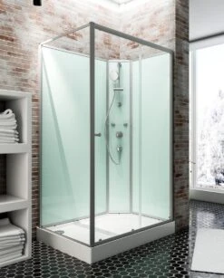 Schulte Ibiza - Cabine De Douche Fermée - Type Droite - 90x140x204 Cm - Profilé En Aluminium - Verre De Sécurité Transparent - Mitigeur - Set De Douche