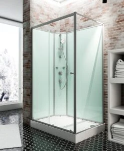 Schulte Ibiza - Cabine De Douche Fermée - Type Gauche - 90x140x204 Cm - Profilé En Aluminium - Verre De Sécurité Transparent - Mitigeur - Set De Douche